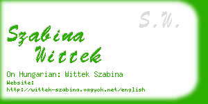 szabina wittek business card